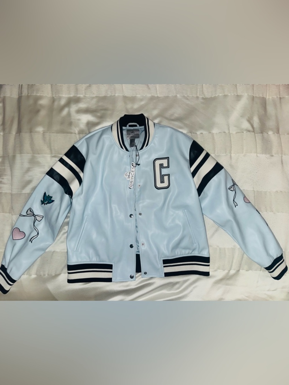 Disney Pastel Blue Bomber Jacket Forever 21 collaboration